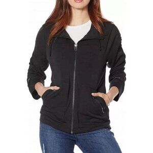 New! Democracy Stretch Tech Ruched Jacket - Black